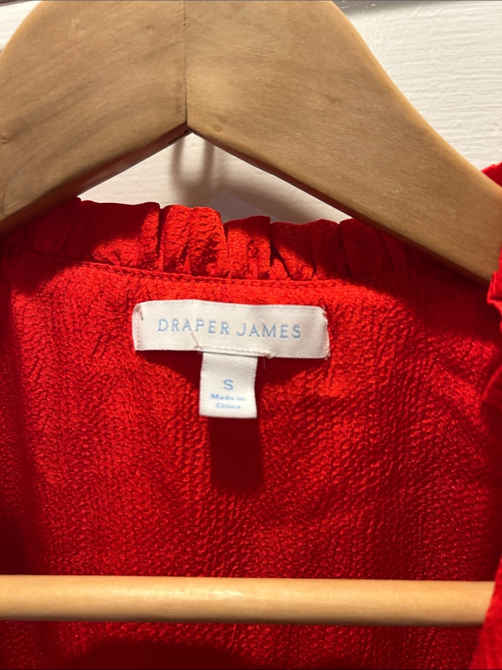 Draper James Bright Red Wrap Midi Dress with Tie Waist - Picture 3 of 4